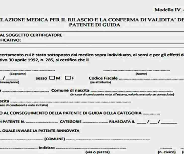 Certificato medico patente di guida